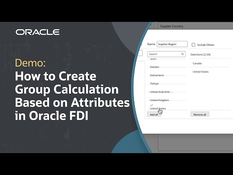 How to Create Group Calculations Based on Attributes in Oracle FDI