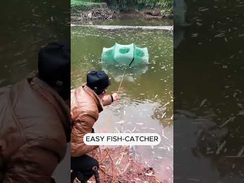 Foldable Easy Catch Automatic Fishing Net  1️⃣ Method they used to pull this catch out of the water