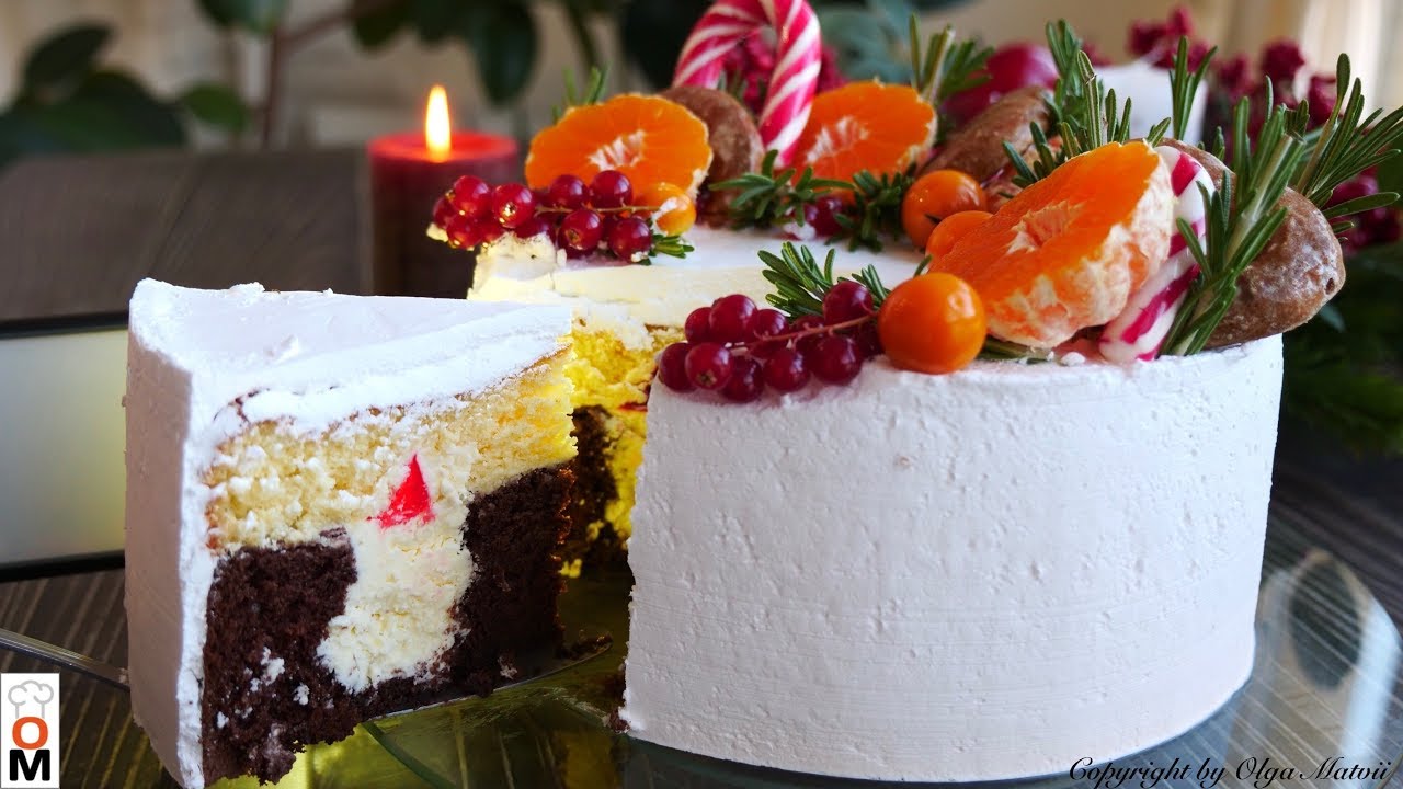 Новогодний торт свеча на ветру cake candle in the wind