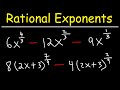 Factoring Algebraic Expressions with Rational Exponents