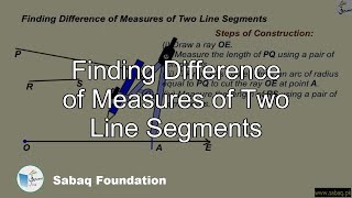 Finding Difference of Measures of Two Line Segments
