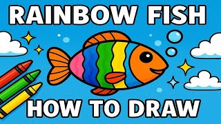How to draw fish | easy step by step | cute cartoon character drawing tutorial 