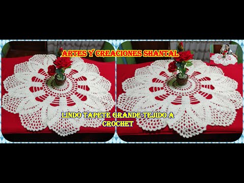 Te Enseño Tejer Este Lindo Tapete Grande De Color Crema Paso a Paso Tejido a Crochet.