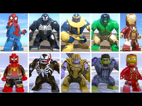 Evolution of Characters in LEGO Marvel Super Heroes 1 vs 3 (Side by Side Comparison)