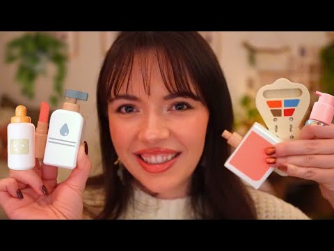 ASMR Wooden Skincare & Makeup for Anxiety & Sleep (layered sounds, pampering)