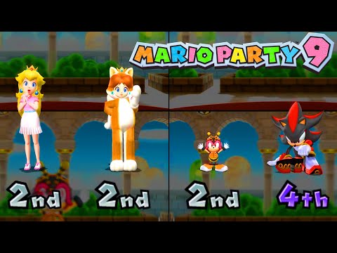 Mario Party 9 Minigames High Rollers - Peach vs Daisy vs Toad vs Sonic ( Master Difficulty )