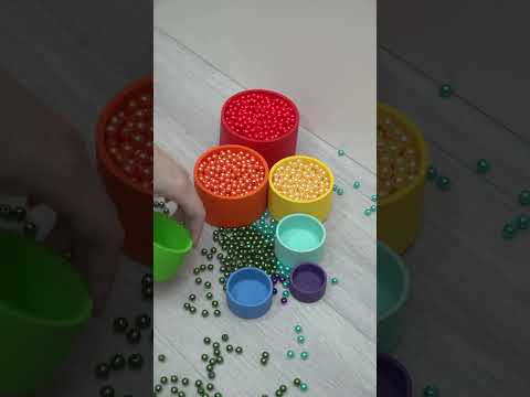 Rainbow Beads. ASMR 🌈 #reverse #beads #dominomarble