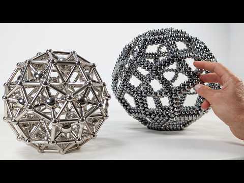 2 satisfying magnetic sculptures in the shape of RhombitruncatedIcosahedron | Magnetic Games