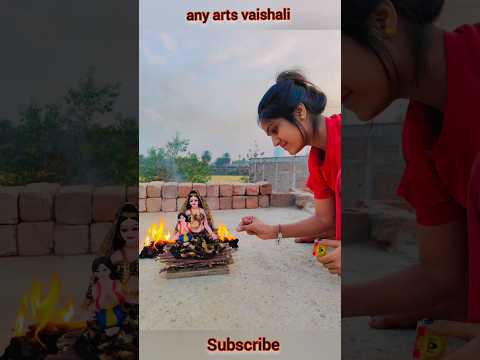 Holika decorations || Holika murti kese sajaye || how to colour Holika murti #shorts #short