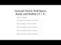 Matrix Rank and Nullity Concepts