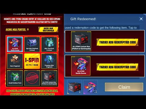 CLAIM FREE ALLSTAR BATTLE EMOTE REDEEM CODES AND MORE MLBB REWARDS!