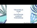 Exploring Triangle Sum and Exterior Angle Theorems