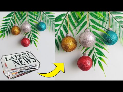 How To Make Christmas Boll With Paper |  DIY Christmas Boll | Handmade Ornaments | Art Ideas