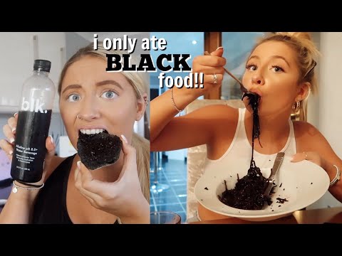 I ONLY ate BLACK coloured foods for 24hours challenge!!