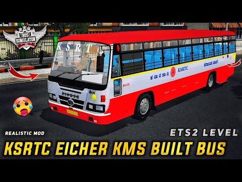 Realistic KSRTC EICHER KMS BUILT BS3 BUS MOD for bus simulator indonesia | BUSSID V4.3 | #bussidmods