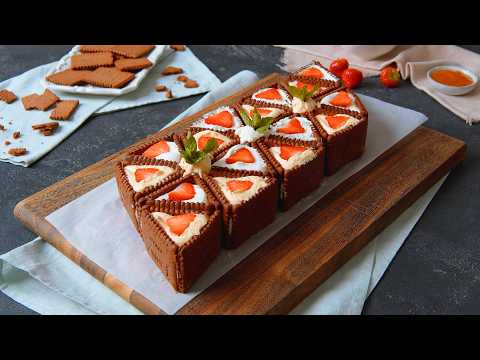 Gâteau facile sans cuisson aux fraises et au chocolat