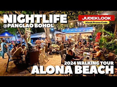 2024 Alona Beach Panglao Bohol | Party at Night - Walking Tour from Henann Resort