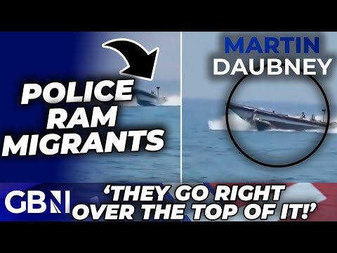 WATCH as Spanish Police RUN OVER illegal 'migrant dinghy' on water in chase to stop crossings