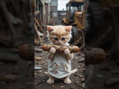 Poor Kitten😺 Ridiculed by Friends For Eating Moldy Sausage 😿🌭 #DCLP7 #cat #kitten