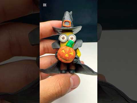 I made a Halloween Minion from Despicable Me with Clay #halloween #minion #despicableme #clay #plast