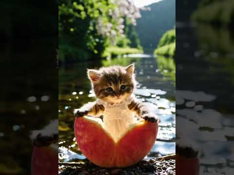 子猫とAI猫の面白動画｜桃太郎と一緒に楽しむ笑いと癒やし サムネイル