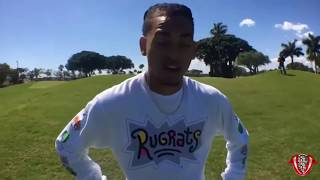 Una superestrella mundial de la música como Ozuna prueba el futgolf