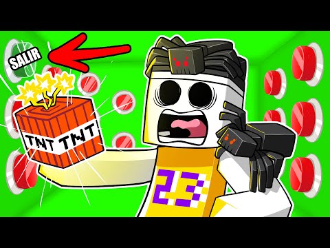 100 BOTONES MISTERIOSOS DE RETOS SUSCRIPTORES Y SOLO UNO PARA ESCAPAR EN MINECRAFT 😱💥