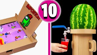 TOP 10 Amazing ideas from Cardboard at Home // AMONG US