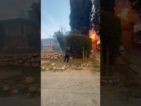 Man Desperately Trying To Save His Home In Pasadena Fire