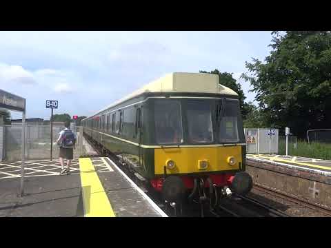 Swanage Railway DMU arriving into Wareham (23/06/23)
