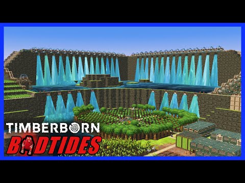 HUGE TWO TIER DAM to celebrate 100 CYCLES!  - Timberborn BADTIDES Ep 24 - Update 5  Hard Mode