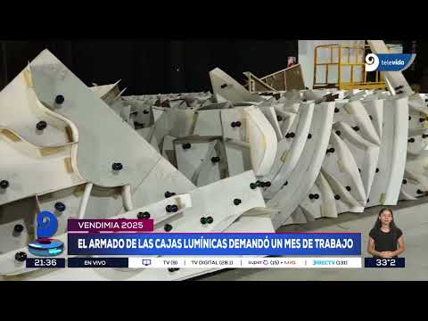 Vendimia 2025: las cajas lumínicas listas para el montaje del escenario