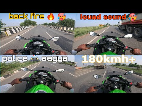 180kmh+ ll police 🚔 aagyaa 🥵🥵🚔 back fire 🔥 on haywe ll #sportsbike #viralvideo 1lakha ➕️ view 👍