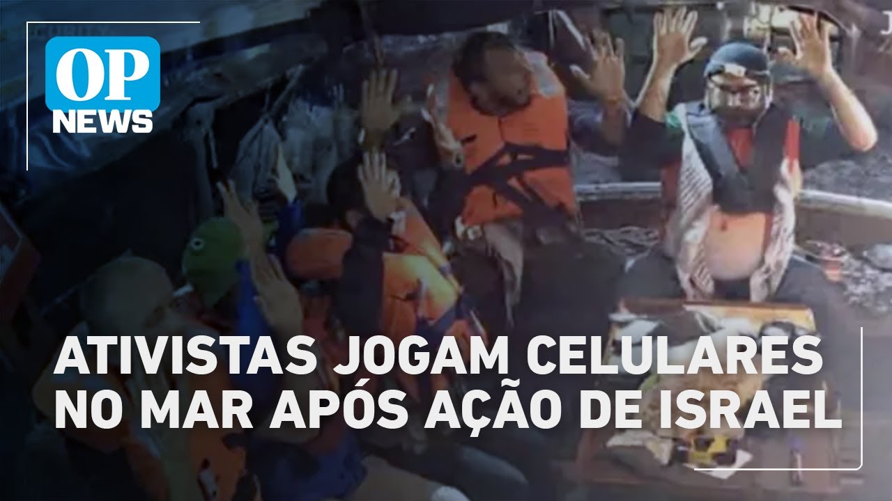 Veja o momento em que ativistas jogam celulares no mar ao serem interceptados por Israel