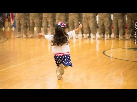 Little Girl Hugs Dad Before Military Ceremony Ends - Newsy