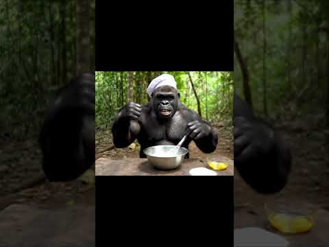 Torta de limão é bão demais 😋 #gorilainfluencer #humour #gorila