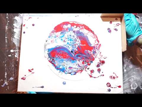 My First Acrylic Pour! Theme: Spider-Man - Abstract Painting