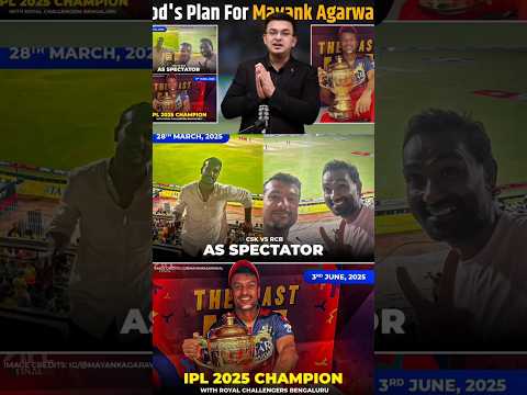 CSK vs RCB match ko dekhne pahunche Mayank Agarwal🏆♥️✅