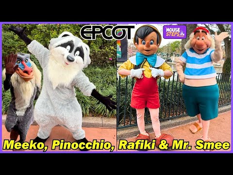 Meeko, Pinocchio, Rafiki & Mr. Smee Surprise EPCOT Meet & Greet - Walt Disney World