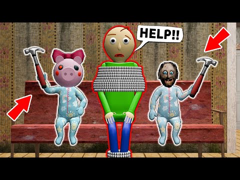 Baldi Nanny vs Little Granny and Piggy - funny horror animation (30 mins of fun)