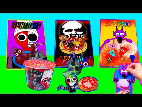 🪅MAKING INCREDIBOX SPRUNKI 3STORY GAMEBOOK +SPRUNKI RAMEN, PREGNANT, PIZZA SQUISHY PLAY