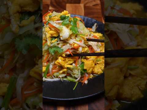 EASY Healthy CABBAGE WITH EGGS RECIPE(ASMR Sound On) #asmr#shorts