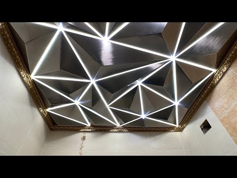 Как мы установили LED потолок из нержавеющей стали в туалетной комнате. Невероятный Дизайн потолка
