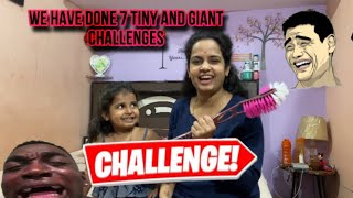 7 TINY and GIANT challenges Done  🍉😀|| #funnyvideo #funnyvlog #challenge #challenge #trending
