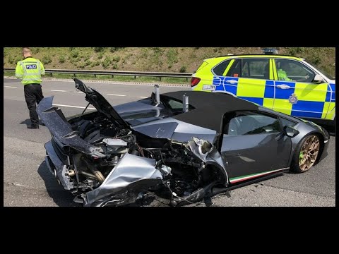 Big Accident Lamborghini and UK Police Car 2024