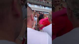 Djokovic celebrates her victory with her team #djokernole #rolandgarros