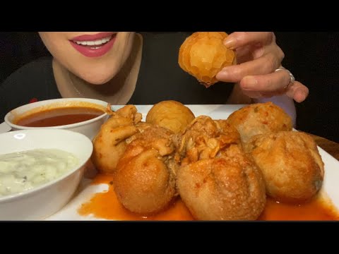 Mukbang asmr eating tripe dumplings with meat محشي كرشات الخروف باللحمة