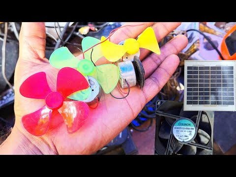 how to make awesome ideas using dc motor fan / mini solar panel from scrap / asmr