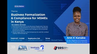 Business Formalization & Compliance for MSMEs in Kenya.