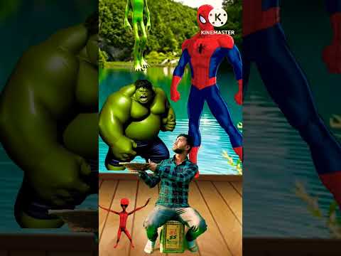 hulk & spiderman alian catching ?#shortvideo #shorts #funny